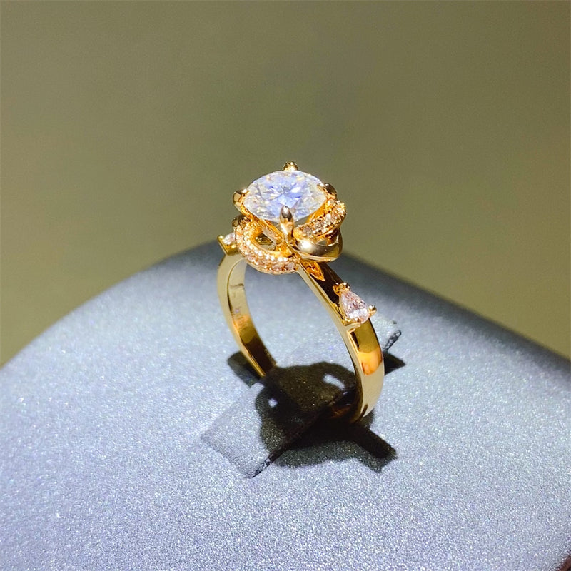 1 Carat Moissanite Zircon 925 Sterling Women Silver Ring