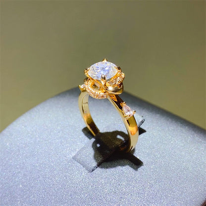 1 Carat Moissanite Zircon 925 Sterling Women Silver Ring