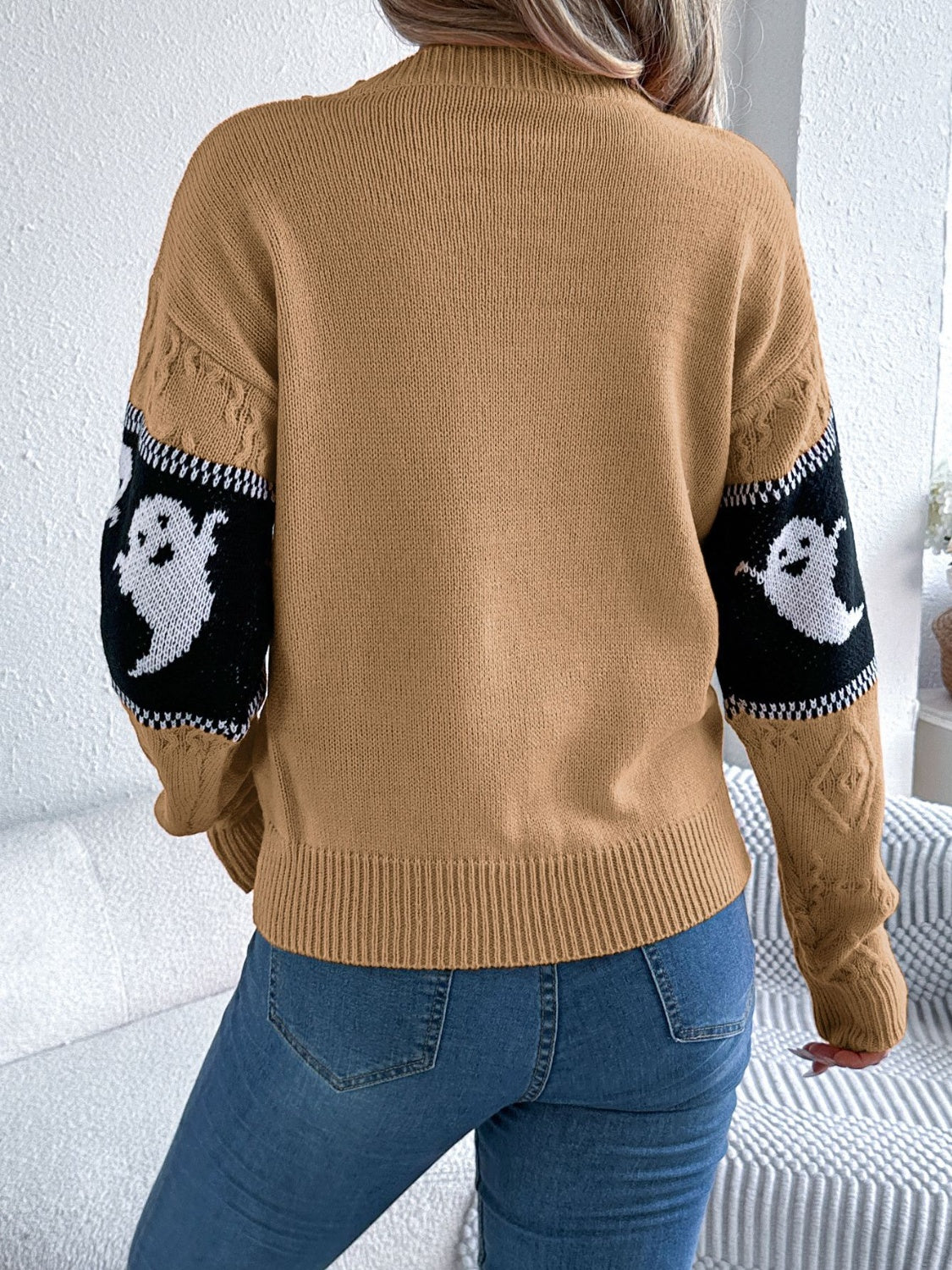 Ghost Round Neck Long Sleeve Women Sweater
