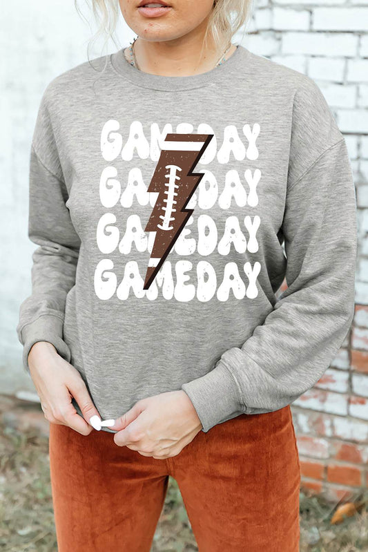 SYNZ GAME DAY Round Neck Long Sleeve Women Sweatshirt - Zara-Craft