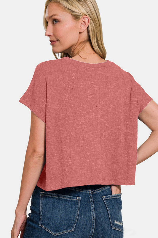 Zenana Round Neck Short Sleeve T-Shirt - Zara-Craft