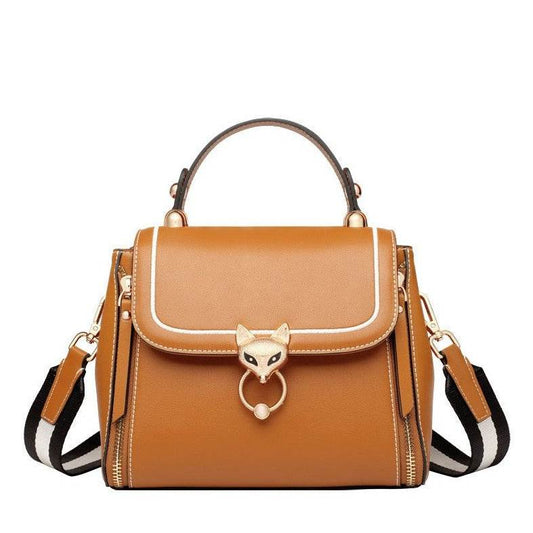 FOXER Fashion Lady Handbag Chic Shoulder Purse Split Leather Stylish Crossbody Bags Large Capacity - Zara-Craft