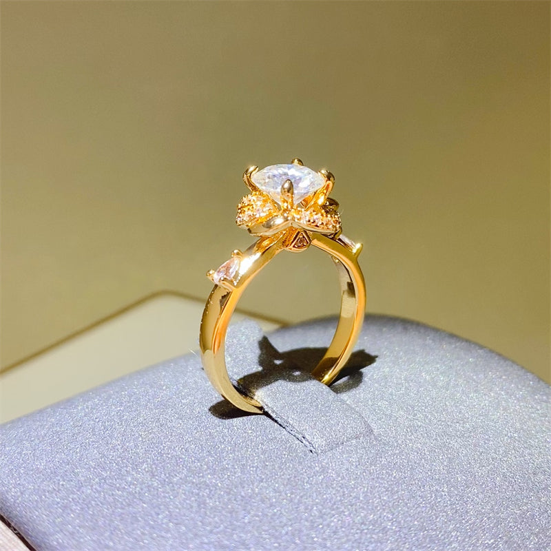 1 Carat Moissanite Zircon 925 Sterling Women Silver Ring