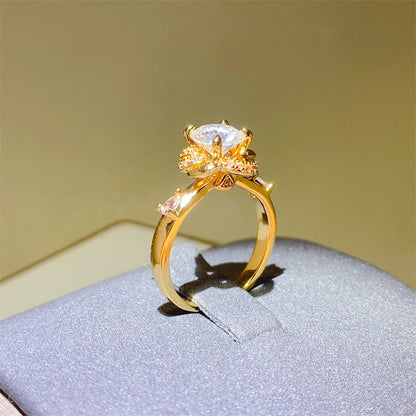 1 Carat Moissanite Zircon 925 Sterling Women Silver Ring