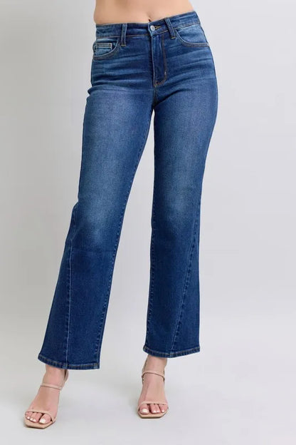 Judy Blue Full Size Side Seam Detail Straight Women Jeans with Pockets