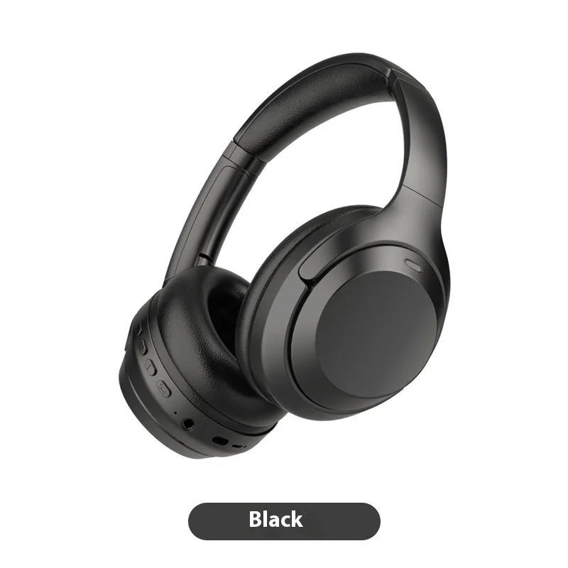 Black over-ear headphones on a white background