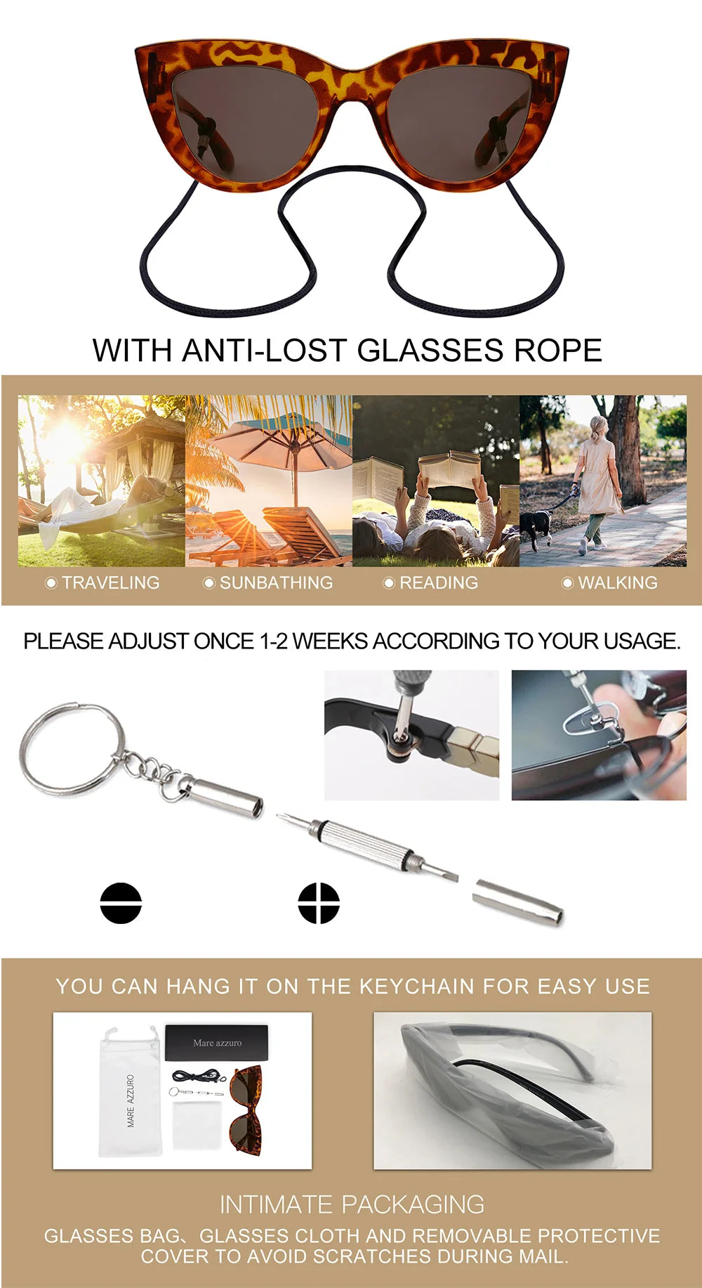 MARE AZZURO Reading Sunglasses Women Vintage Computer Glasses For Farsightedness Cat Eye Magnifying Readers