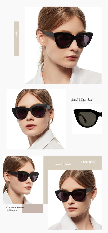 MARE AZZURO Reading Sunglasses Women Vintage Computer Glasses For Farsightedness Cat Eye Magnifying Readers