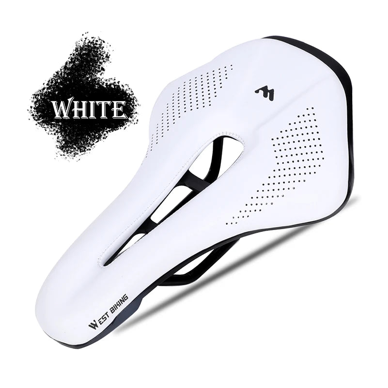WEST BIKING Bicycle Saddle Comfortable Bike Seat Wear-resistant PU Leather Hollow Road Bicycle Parts Cycling Saddle Bike Cushion