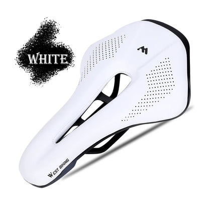 WEST BIKING Bicycle Saddle Comfortable Bike Seat Wear-resistant PU Leather Hollow Road Bicycle Parts Cycling Saddle Bike Cushion