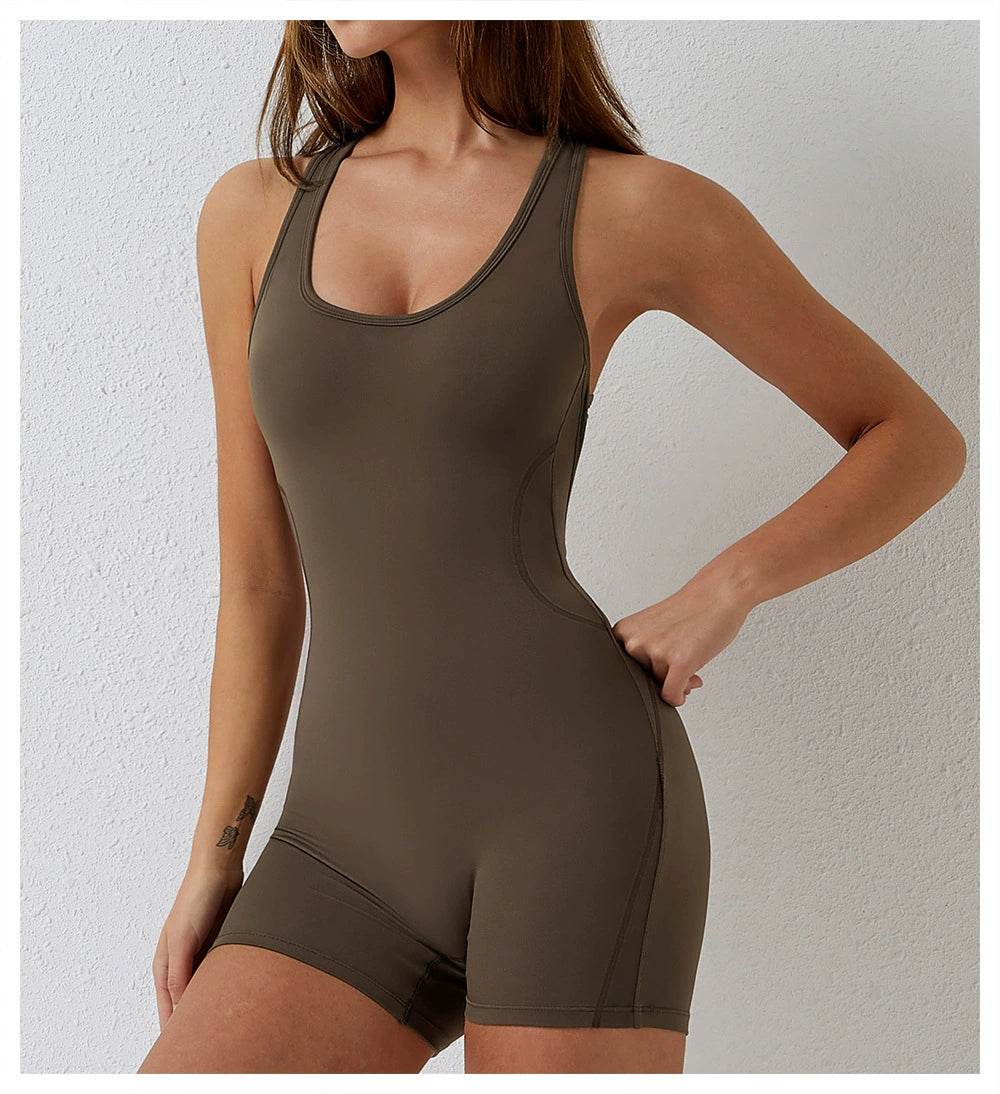 Air Chest Pad Bum Lift Shorts Yoga Bodysuit - Zara-Craft