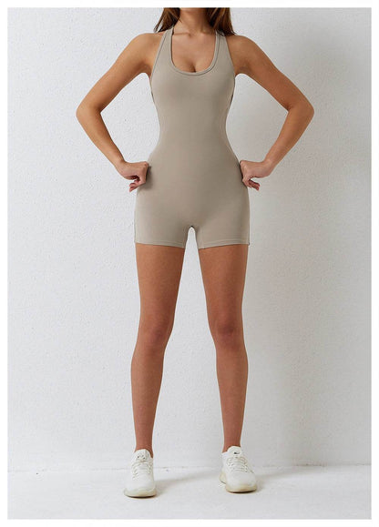 Air Chest Pad Bum Lift Shorts Yoga Bodysuit - Zara-Craft