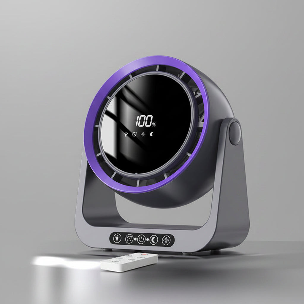Leafless Desktop Remote Control Fan Air Circulation Fan Home USB Charging Dormitory Small Turbine Electric Fan