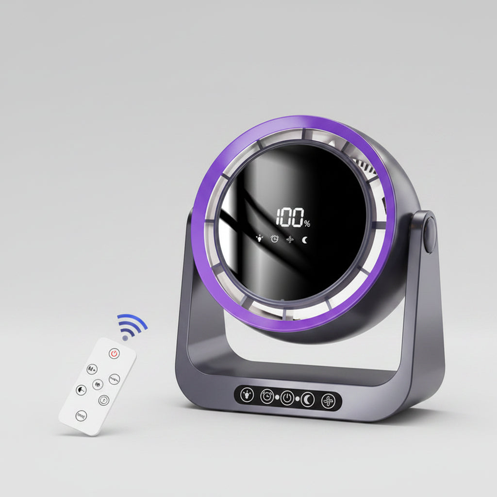Leafless Desktop Remote Control Fan Air Circulation Fan Home USB Charging Dormitory Small Turbine Electric Fan