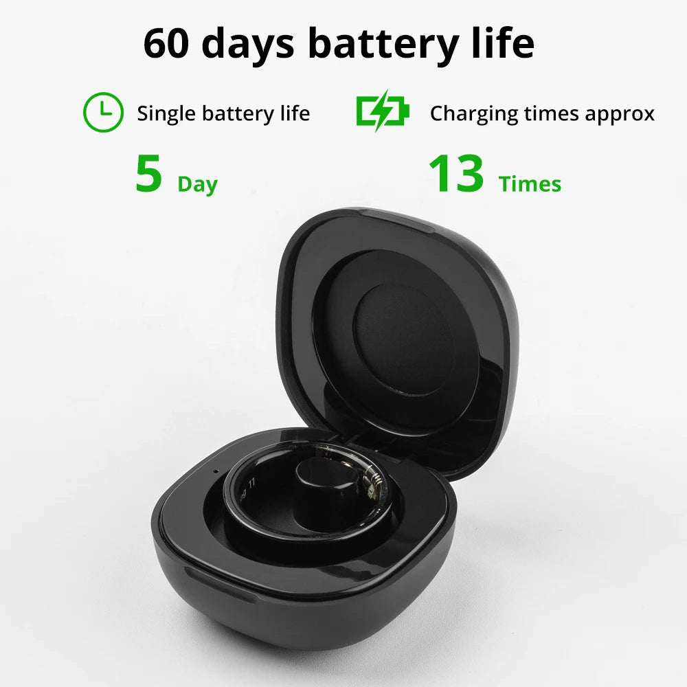 COLMI R09 Smart Ring Men Women with Charging Case, Body Temperature Health and Sleep Monitor For Xiaomi Samsung Phone