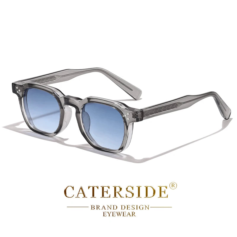 CATERSIDE Retro Punk Men Sunglasses Frame Square Travel Party Business Festival