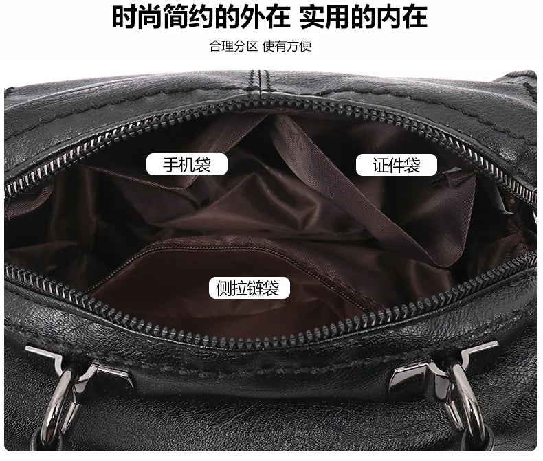 Fashion Soft Leather Pillow Bag Women's Shoulder Handbag Large Capacity Bag Crossbody Bag