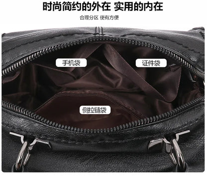 Fashion Soft Leather Pillow Bag Women's Shoulder Handbag Large Capacity Bag Crossbody Bag