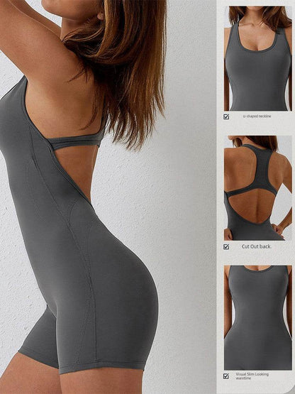 Air Chest Pad Bum Lift Shorts Yoga Bodysuit - Zara-Craft