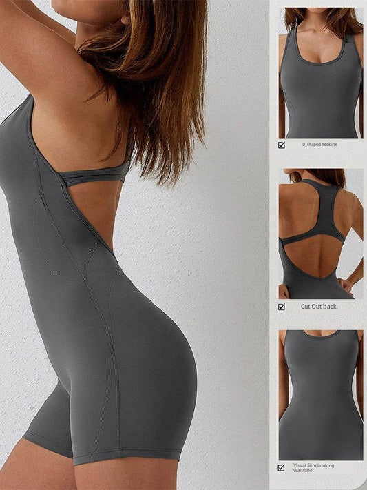 Air Chest Pad Bum Lift Shorts Yoga Bodysuit - Zara-Craft