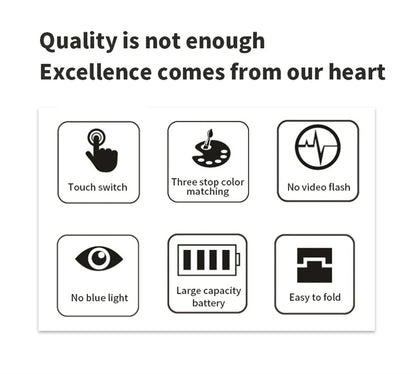 LED Desk Lamp USB Dimmable Touch Foldable Table Lamp with Calendar Temperature Clock Night Light for Study Reading Lamp