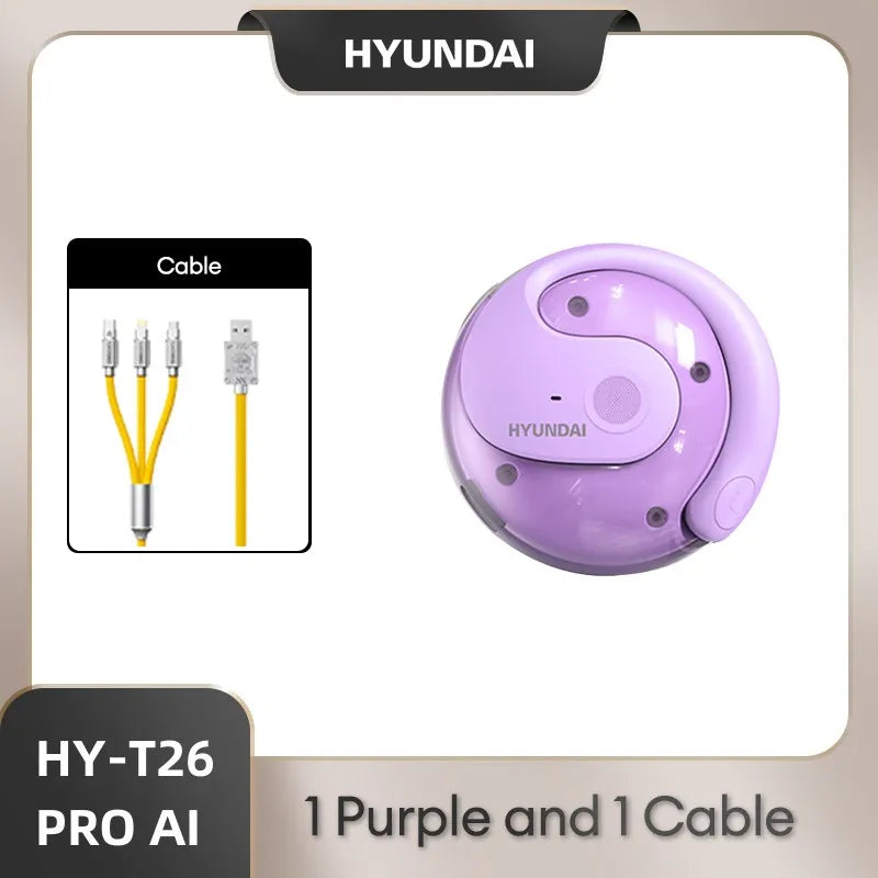 HYUNDAI PRO AI Real Time Translator Earbuds 98% Accuracy Wireless BT Translation Earphones for Travel Business Learning