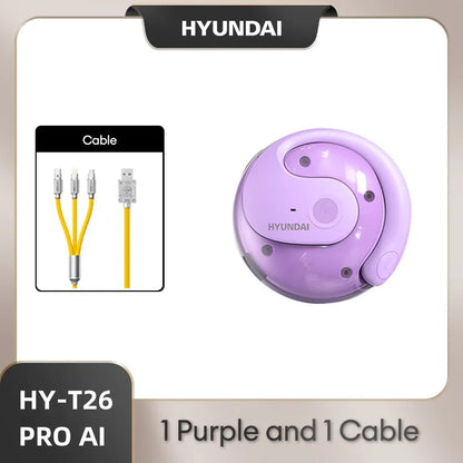 HYUNDAI PRO AI Real Time Translator Earbuds 98% Accuracy Wireless BT Translation Earphones for Travel Business Learning