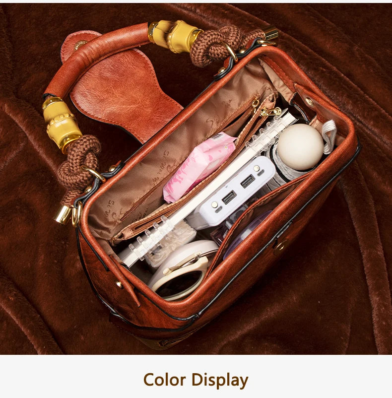 2026 Retro Embossed Women's Crossbody Handbag Large Capacity Versatile Single-Shoulder Bag