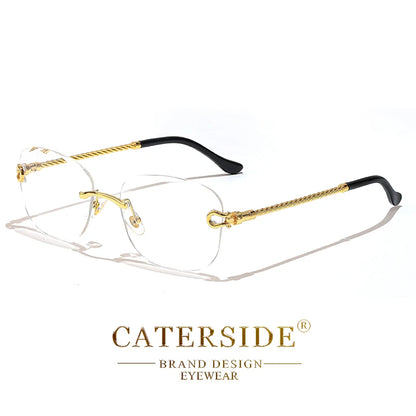 CATERSIDE Retro Fashion Sunglasses Women Men Brand Designer Rimless Gradient Sun Glasses Shades