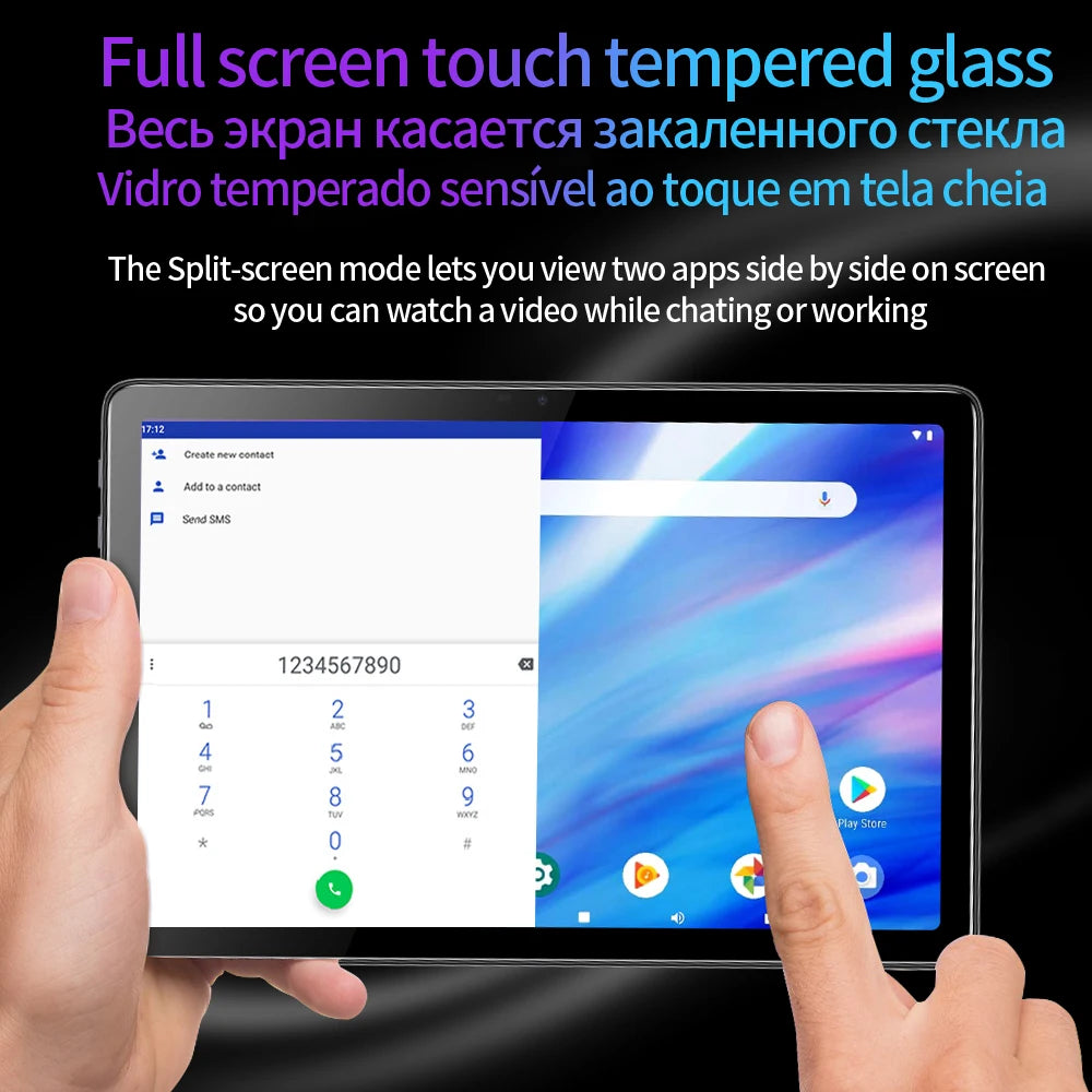 10.1" Tablet with keyboard, mouse, and accessories double Sim & Cameras