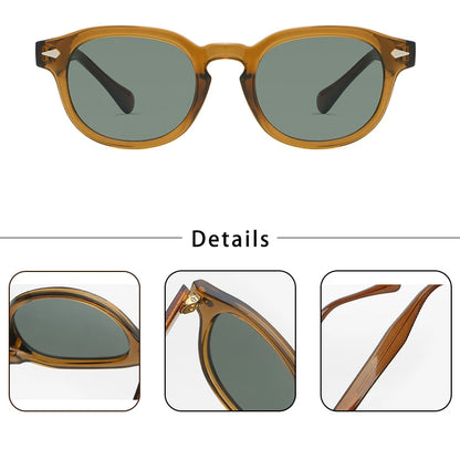 CATERSIDE Retro Round Men Sunglasses Punk Propionic Acid Pin Temple Luxury Sun Glasses Eyewear UV400