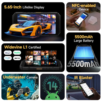 Ulefone Armor X32 4G Rugged Phone Android 14 Waterproof Smartphone 12GB RAM, 128GB ROM NFC Night Mobile Phone Global Version