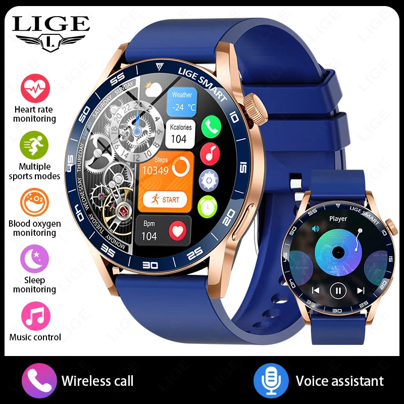 Title
LIGE Smartwatch Men For Android iOS Phone 1.38" HD Bluetooth Call Heart Rate Monitor Waterproof Sport Smart Watch
