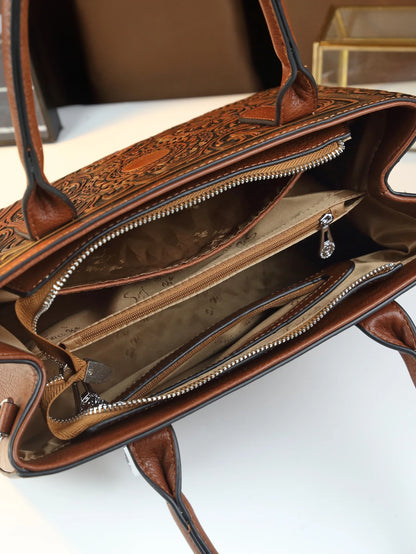 New Retro Fashion Handbag Women's Shoulder Crossbody Bag with Embossed Worn Finish