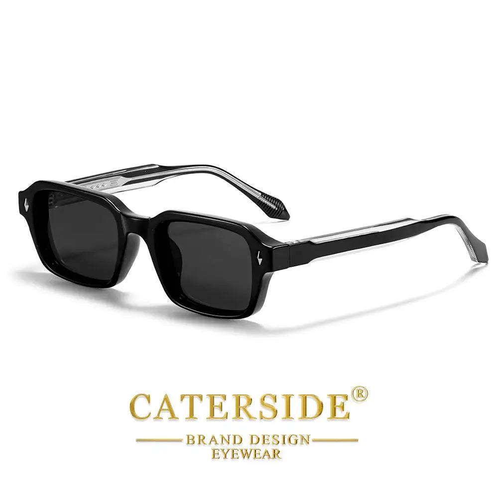 CATERSIDE Unisex Square Frame Sunglasses Retro Punk Personalized Design Sun Glasses Travel Business Festival Gift Eyewear ﻿