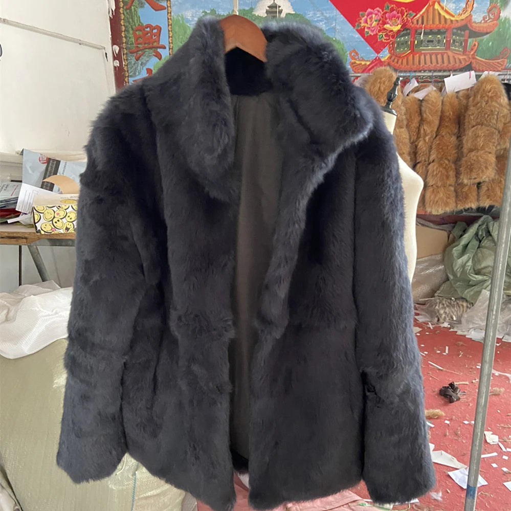 Fancy Rani Natural Fur Coat Women Winter Jacket Real Leather And Fur Bolero