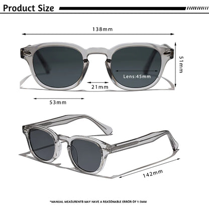 CATERSIDE Retro Round Men Sunglasses Punk Propionic Acid Pin Temple Luxury Sun Glasses Eyewear UV400
