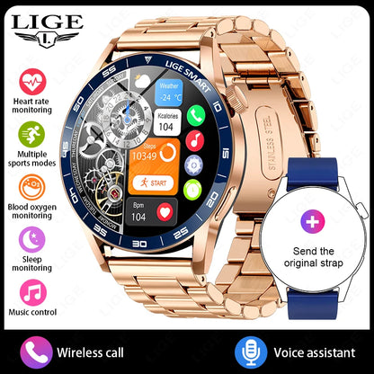 Title
LIGE Smartwatch Men For Android iOS Phone 1.38" HD Bluetooth Call Heart Rate Monitor Waterproof Sport Smart Watch
