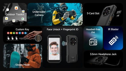 Ulefone Armor X32 4G Rugged Phone Android 14 Waterproof Smartphone 12GB RAM, 128GB ROM NFC Night Mobile Phone Global Version
