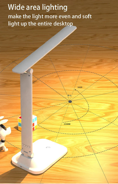 Folding Table Lamp USB Reading Touch Dimmable Eye Protection With Alarm Clock Thermometer LED Desk Lamp USB Charge Night Light