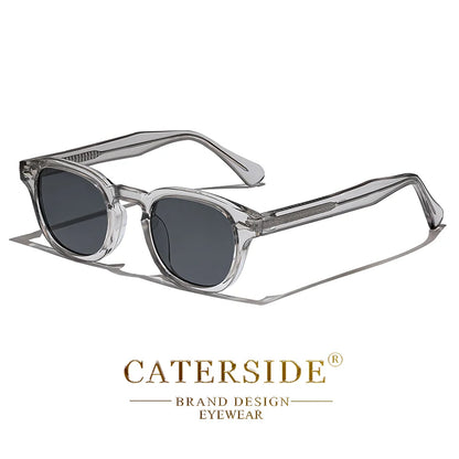 CATERSIDE Retro Round Men Sunglasses Punk Propionic Acid Pin Temple Luxury Sun Glasses Eyewear UV400