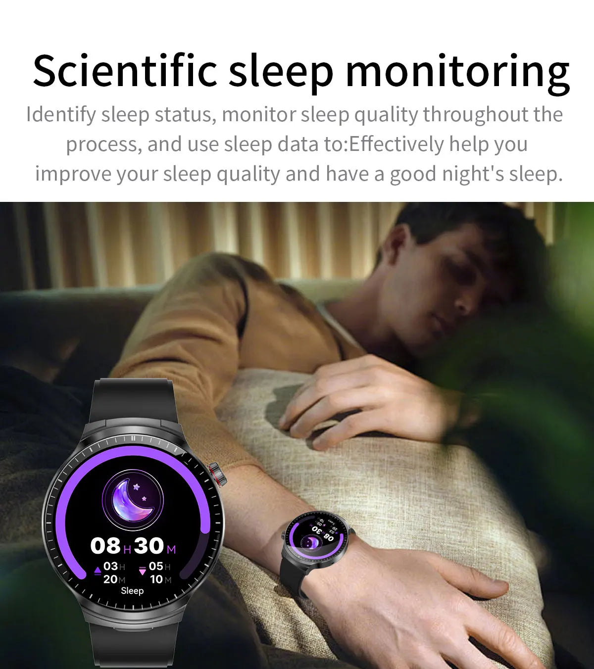 LIGE New TWS 2-In-1 Headset Smart Watch 1.85" Bluetooth Call Men Earphone Smartwatch Heart Rate Health Monitor Music