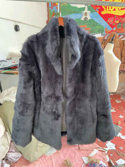 Fancy Rani Natural Fur Coat Women Winter Jacket Real Leather And Fur Bolero