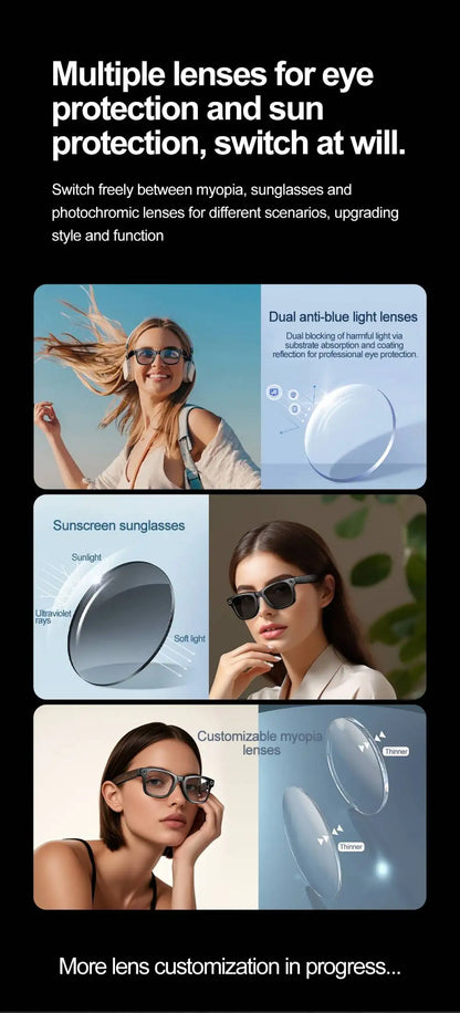 LIGE Smart Glasses Photography Video AI Intelligent Interactive Translation IOS Andirod Glasses
