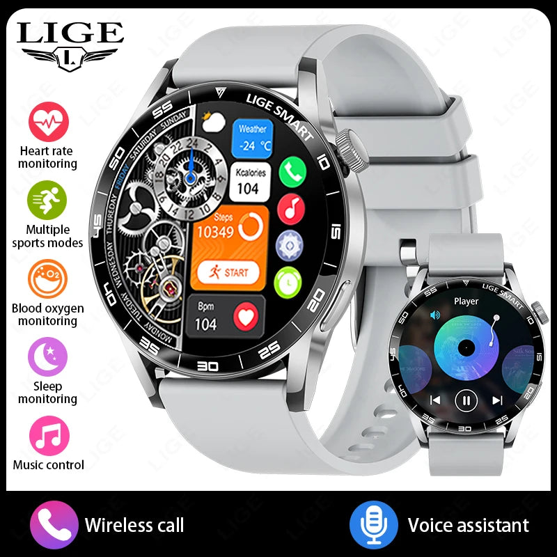Title
LIGE Smartwatch Men For Android iOS Phone 1.38" HD Bluetooth Call Heart Rate Monitor Waterproof Sport Smart Watch
