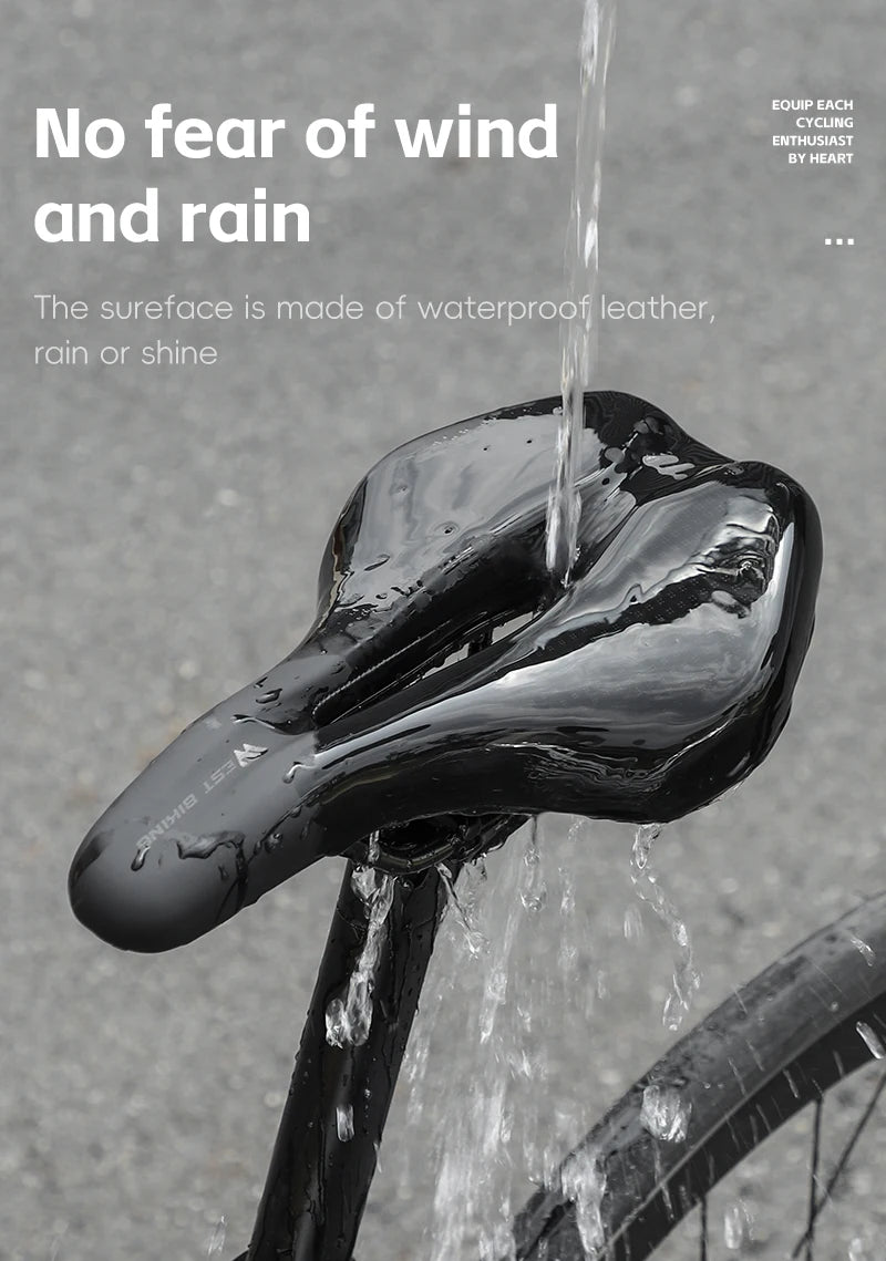 WEST BIKING Bicycle Saddle Comfortable Bike Seat Wear-resistant PU Leather Hollow Road Bicycle Parts Cycling Saddle Bike Cushion