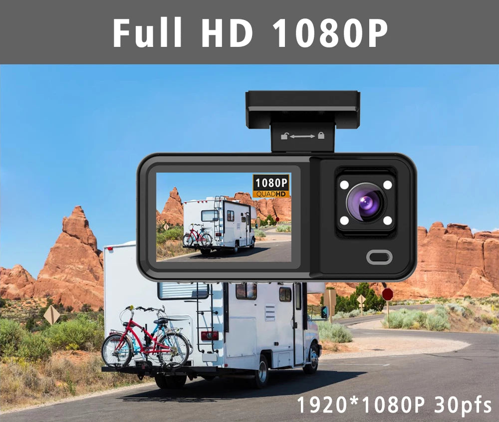 WIFI Car DVR HD 1080P Cabin Vehicle Dash Cam Three Way Camera DVRs Recorder Video