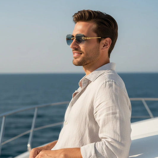 CATERSIDE Retro Fashion Sunglasses Women Men Brand Designer Rimless Gradient Sun Glasses Shades