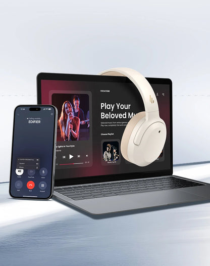 Edifier ANC Wireless Headphone Bluetooth 6.1 Over-ear Headset -49dB Noise Cancelling Earphone Hi-Res Audio