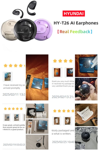 HYUNDAI PRO AI Real Time Translator Earbuds 98% Accuracy Wireless BT Translation Earphones for Travel Business Learning